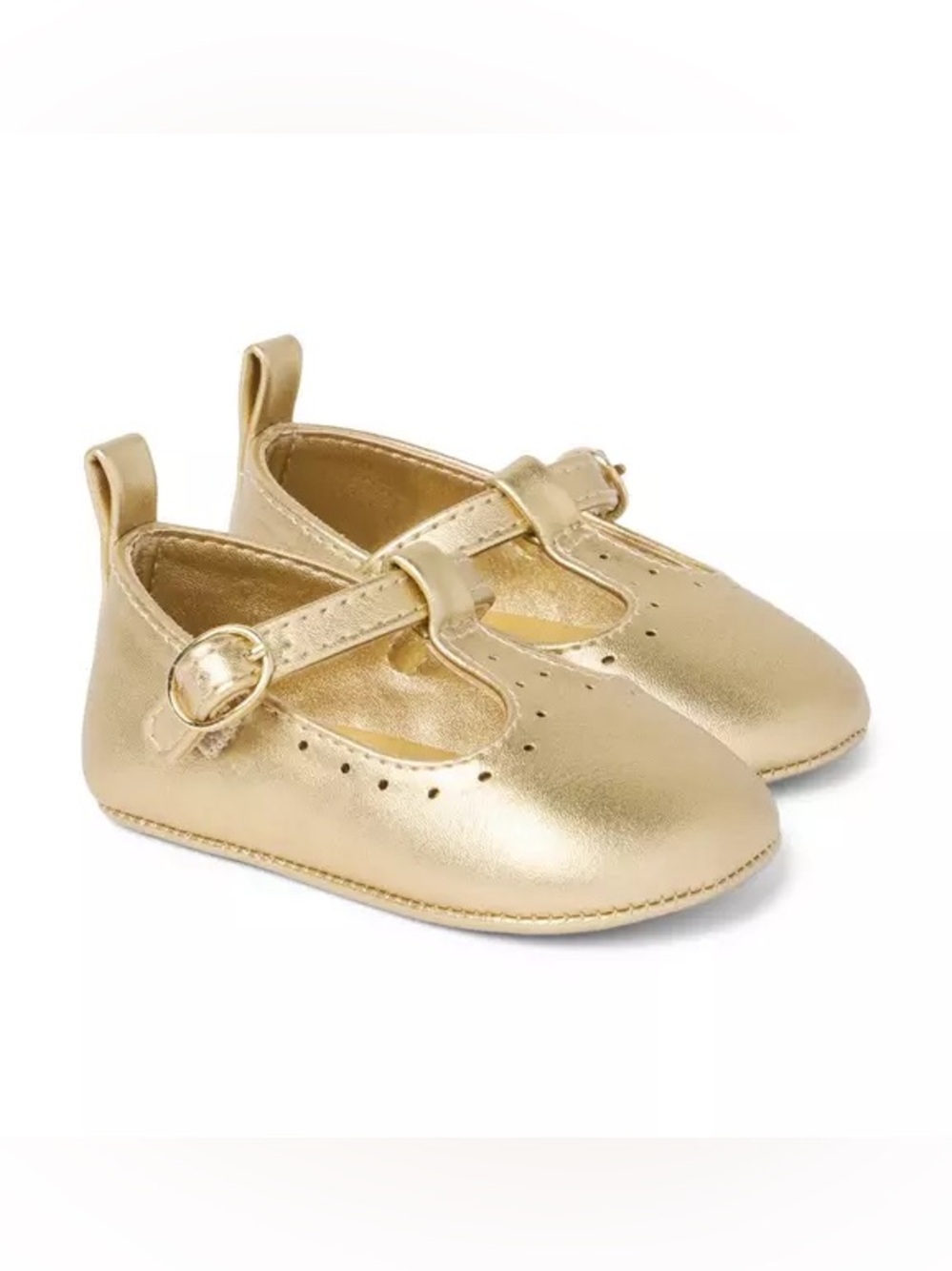 Janie and Jack gold t strap baby shoes NWT sz 6-12m